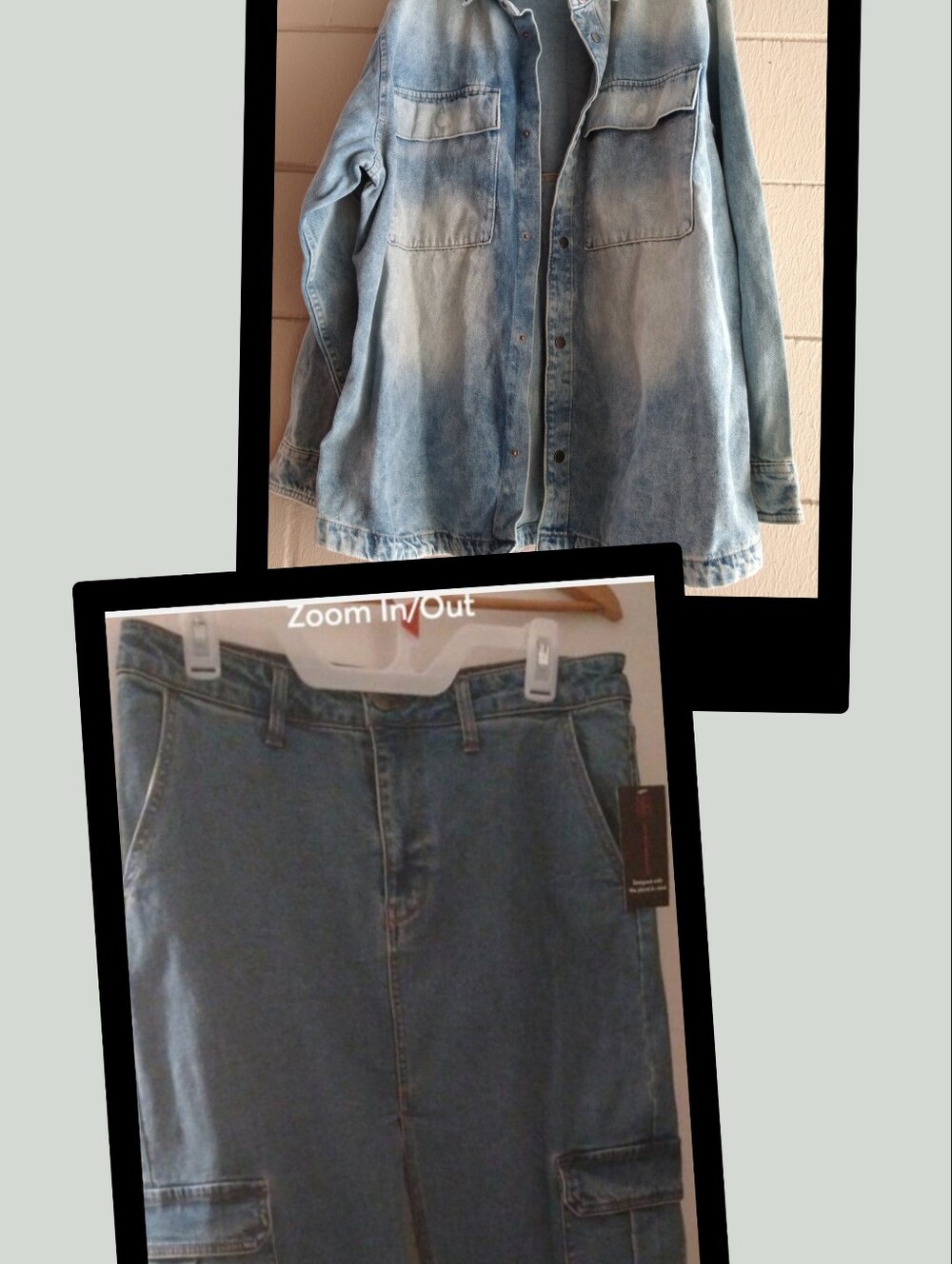 Classic jean jacket and Skirt fashion Set